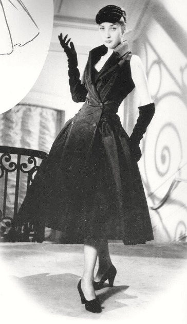Renee Breton in satin dress 'Zelie' by Christian Dior, 1954 год