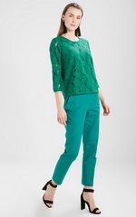 Модный цвет 2018 - зелёный. Брюки Cortefiel