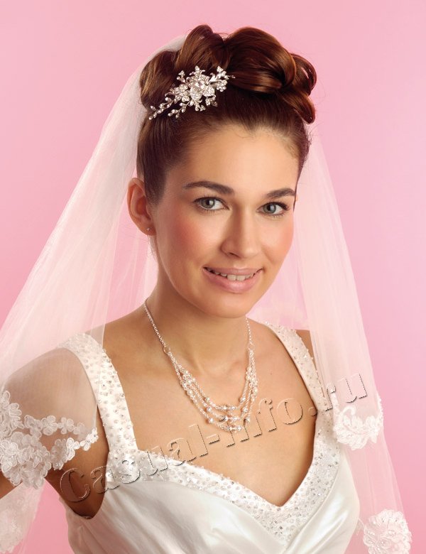 Свадебные прически с фатой