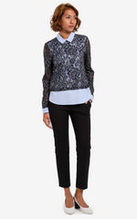 Кружевной джемпер с блузкой и брюками Кружевной джемпер с блузкой и брюками