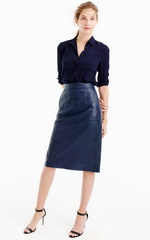 Классическая юбка-карандаш из кожи Классическая юбка-карандаш из кожи