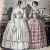 Прогулочные платья, журнал Godey's 1850 г.