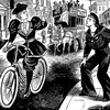 Иллюстрация в полицейском вестнике, отражающая отношение к велосипедисткам, Англия, 1896 г.